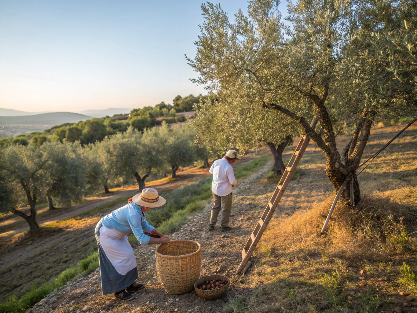 Sun-drenched Spanish olive grove
